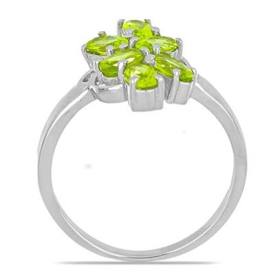 BUY NATURAL PERIDOT GEMSTONE RING IN STERLING SILVER